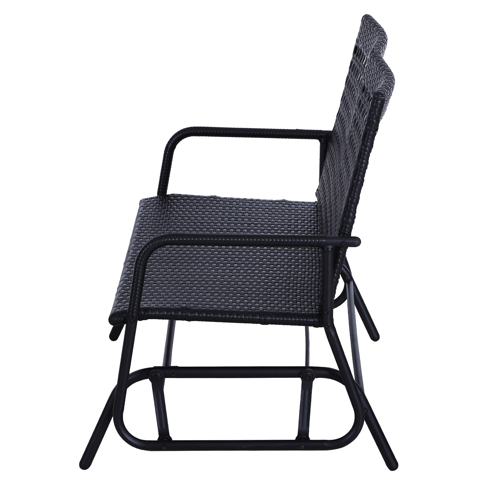 Sunny Schommelbank 2-pers polyrattan zwart 120 x 76 x 90 cm
