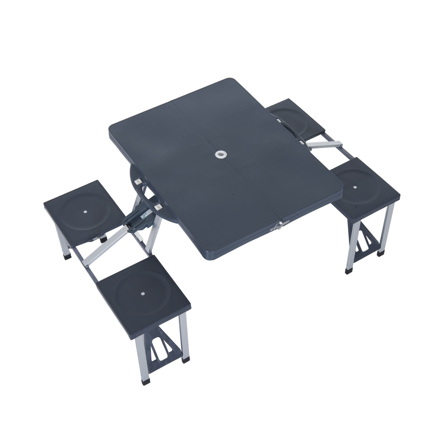 Sunny Camping- Picknicktafel 4-pers zwart 136 x 85 x 66 cm