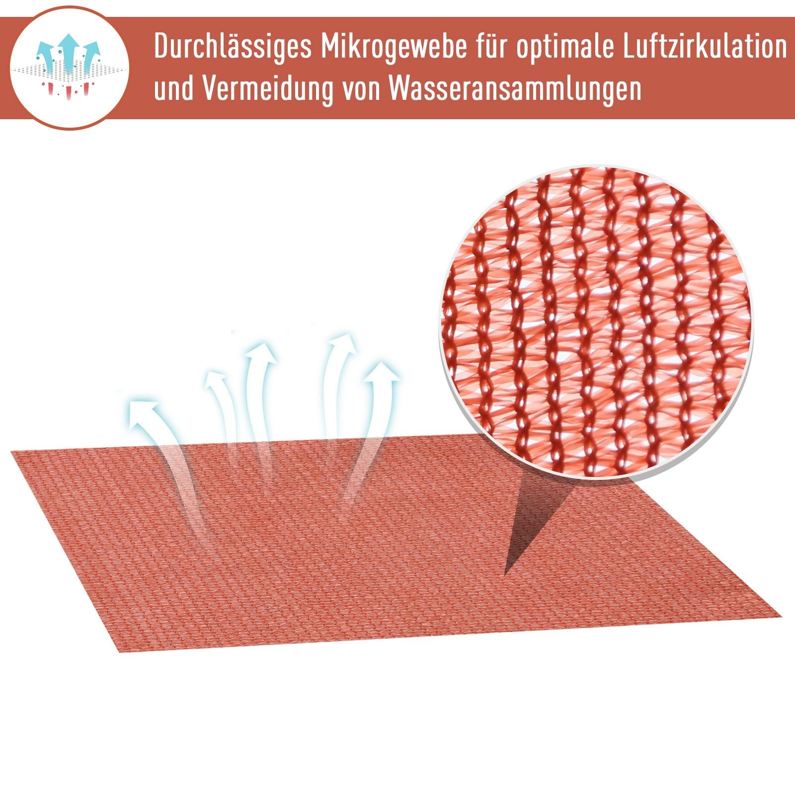 Sunny Schaduwdoek driehoek rood HDPE-kunststof 3 x 3 x 3 m - luchtdoorlaatbaar