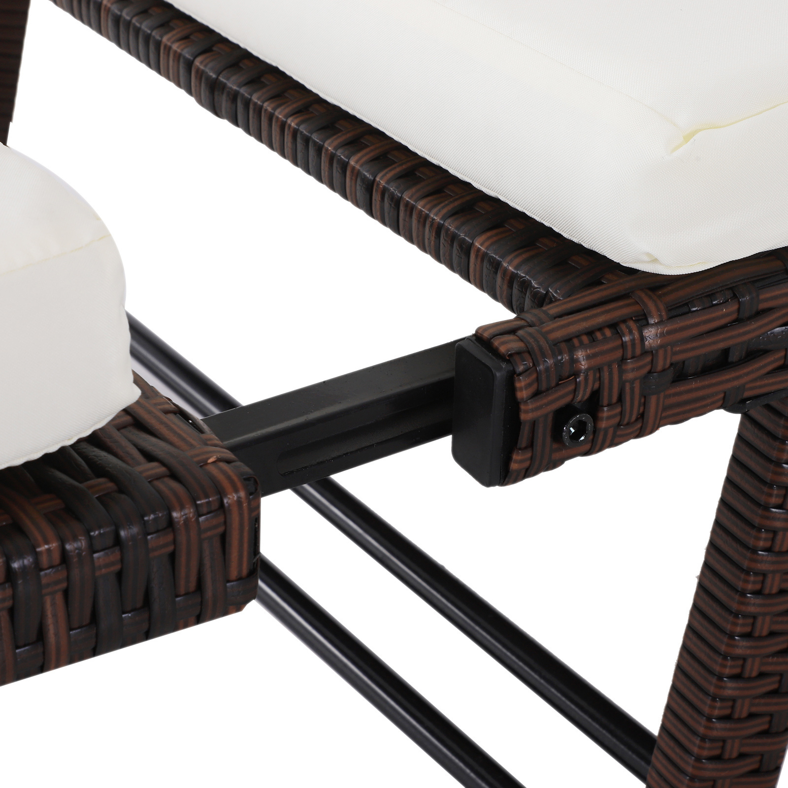 Outsunny Tuinsofa met armleuningen polyrotan bruin 129 x 66 x 79 cm