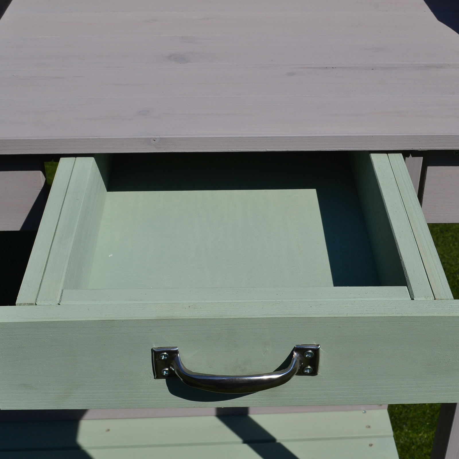 HOMdotCOM Plantentafel met lade en kuip voor in de tuin vurenhout 92 x 42,5 x 119,5 cm