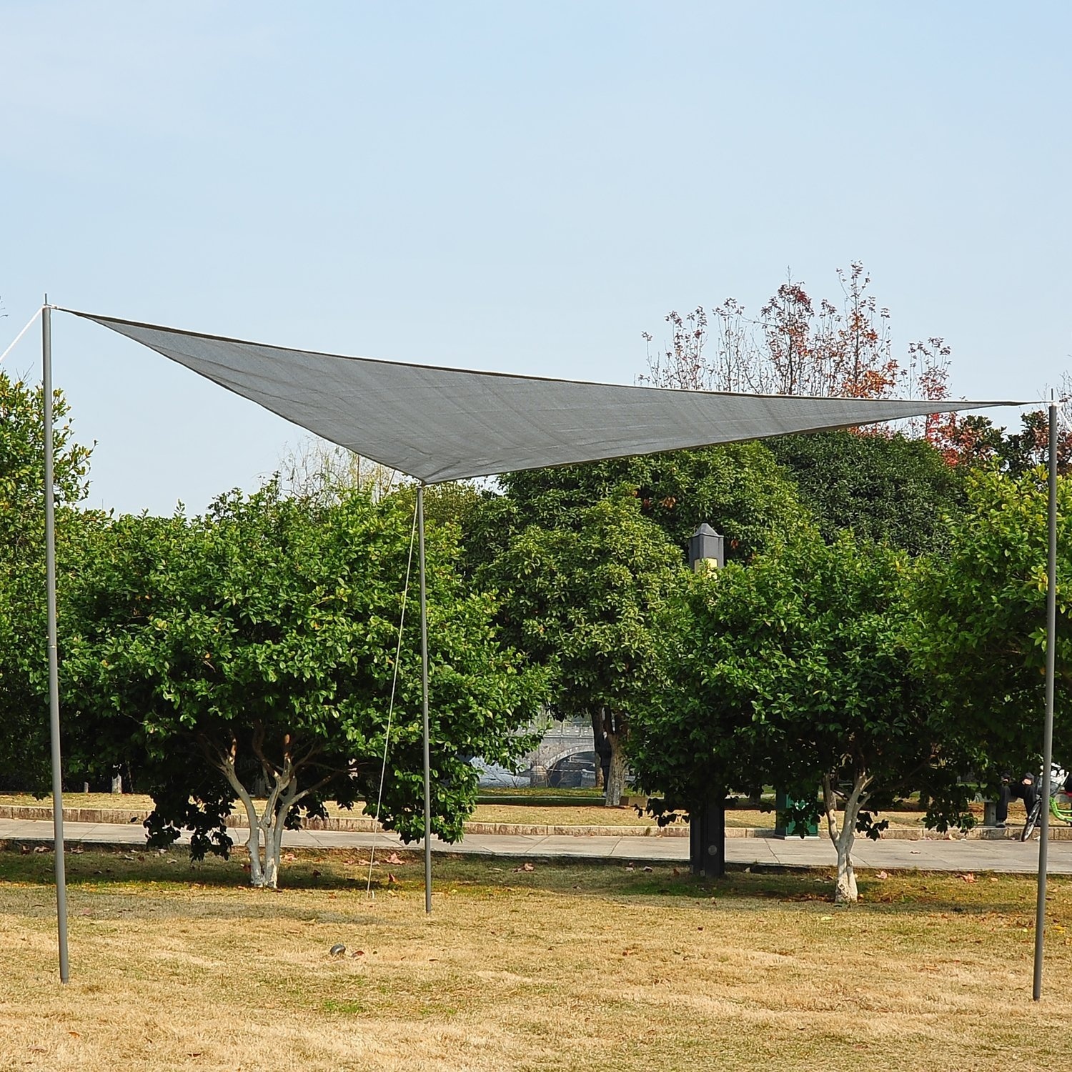 Outsunny Zonnedoek driehoekig HDPE grijs 3 x 3 x 3m