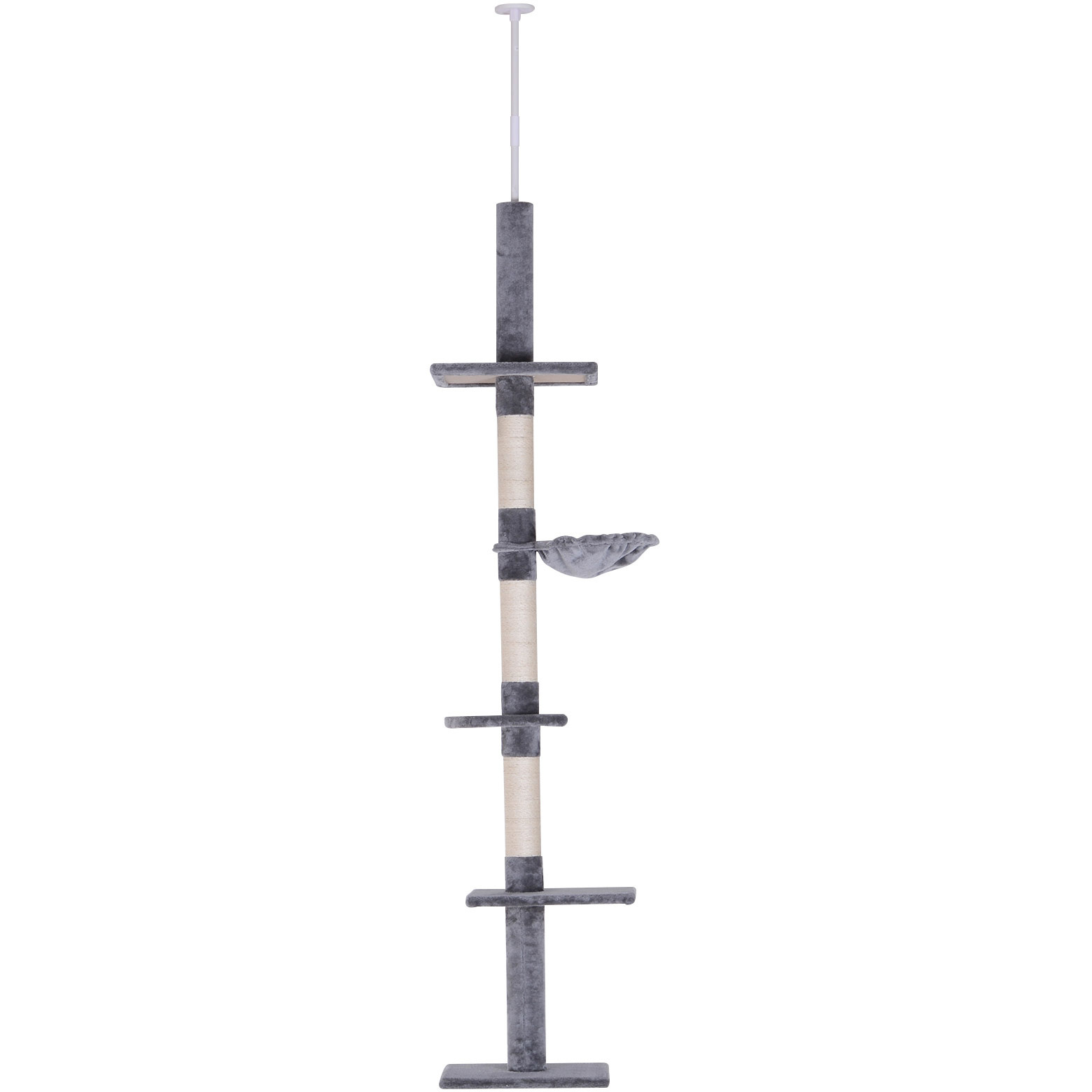 Paws Kattenboom krabpaal tot plafond hoogte verstelbaar 40 x 30 x 230-260cm