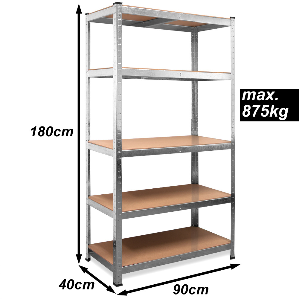 Deuba Opbergrek 5 planken (2 stuks) MDF 180 x 90 x 40cm max. 875kg