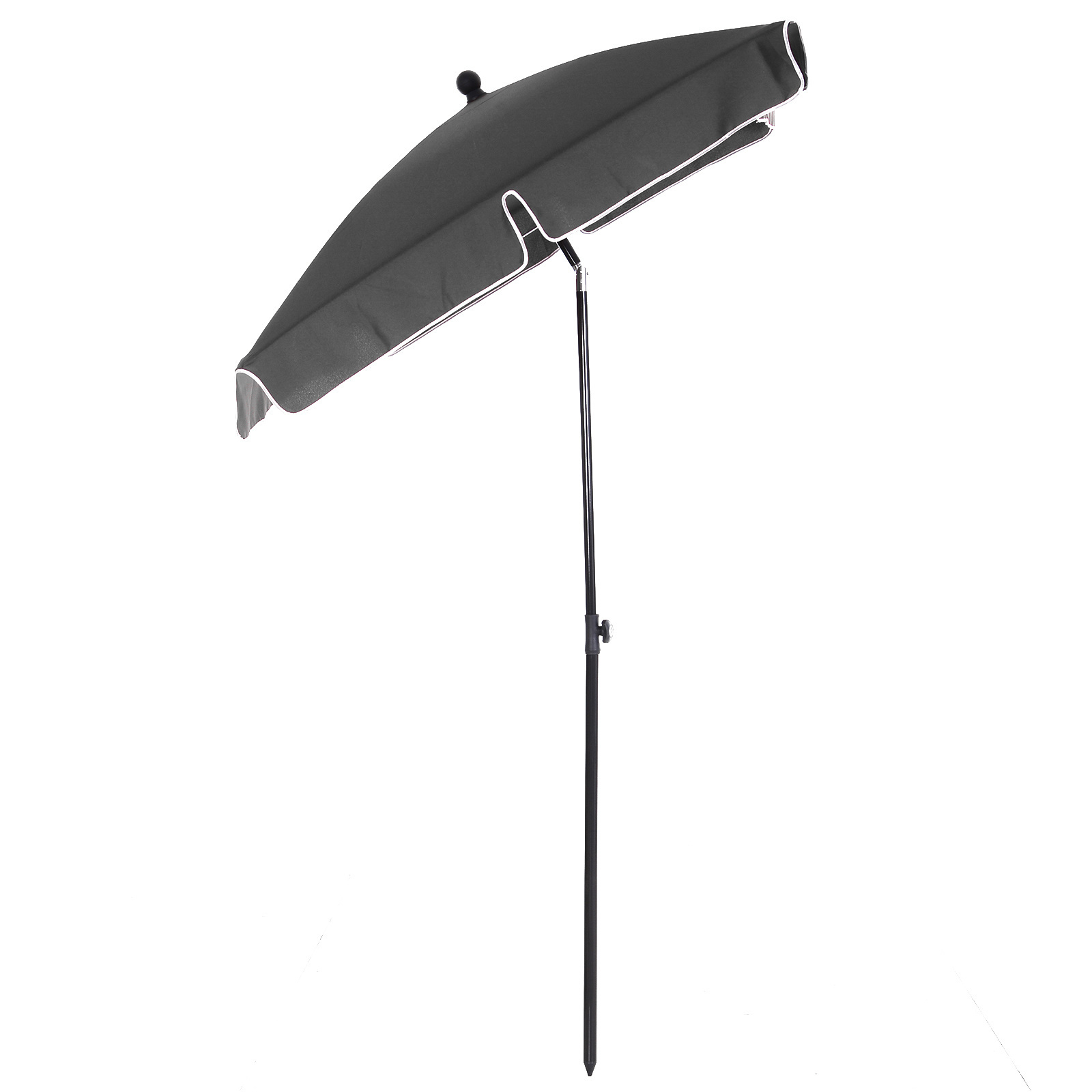 Sunny Tuinparasol rechthoekig staal 180/m² polyester grijs 200 x 125 x 235 cm