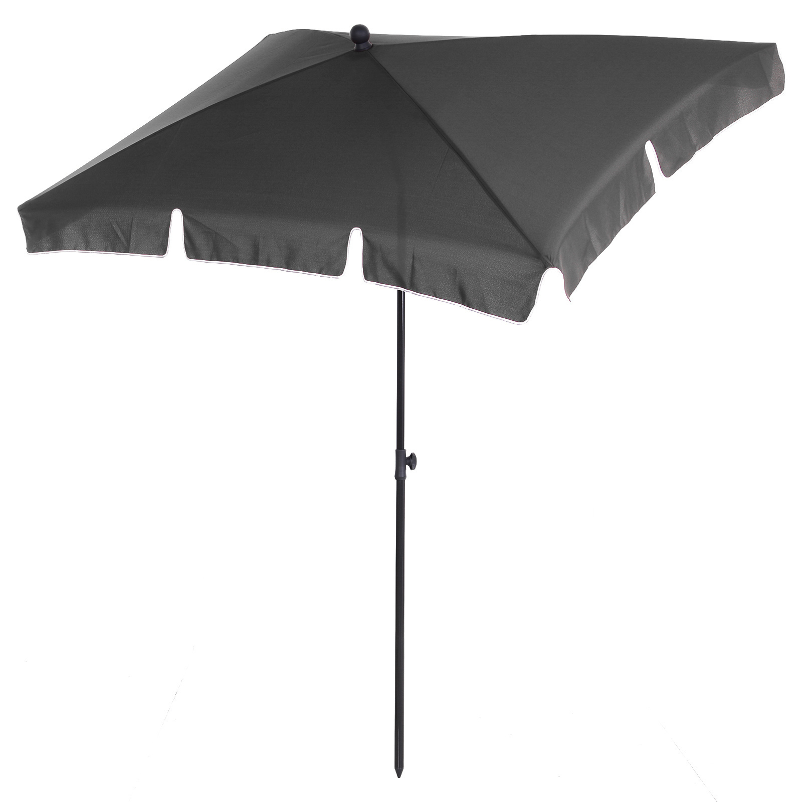 Sunny Tuinparasol rechthoekig staal 180/m² polyester grijs 200 x 125 x 235 cm