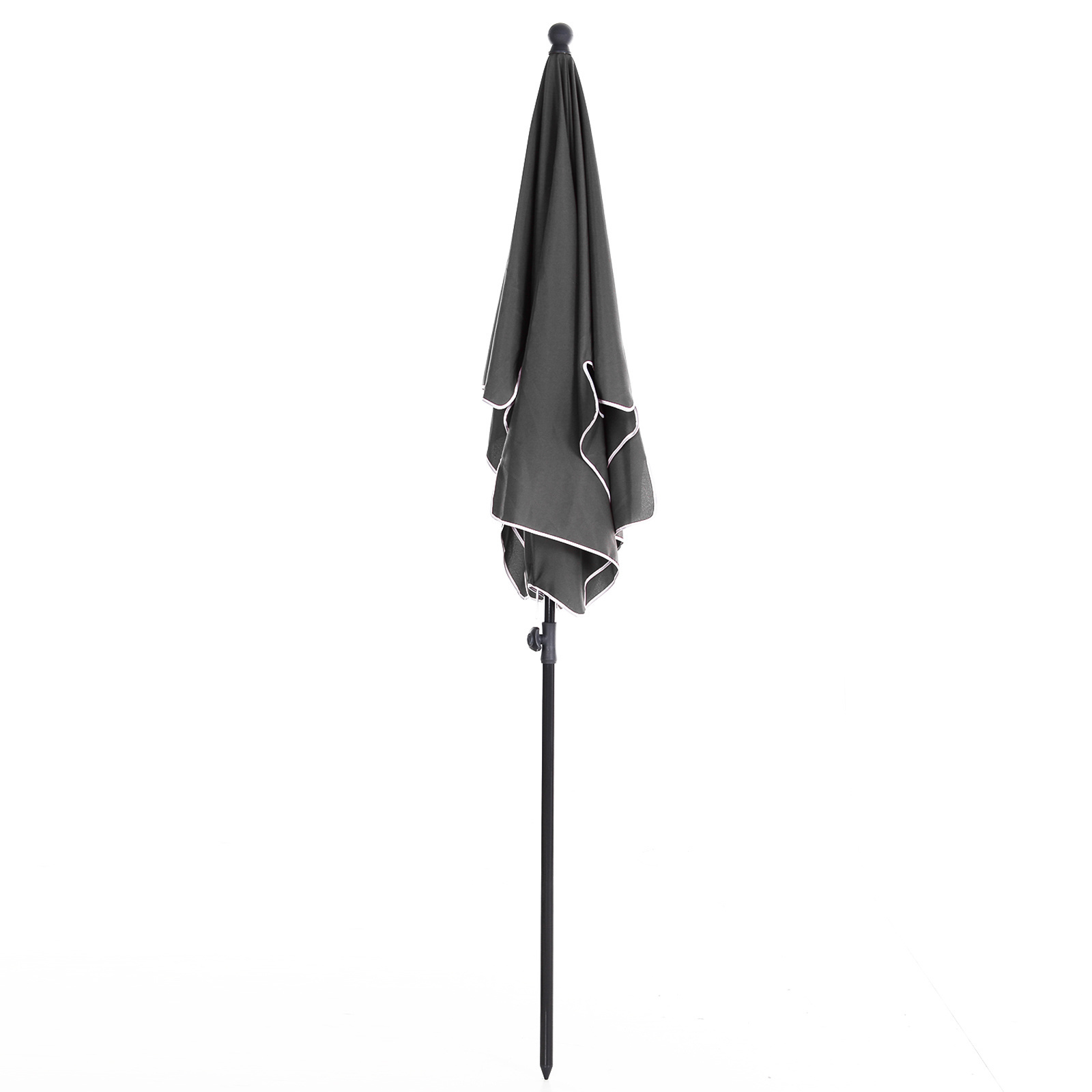 Sunny Tuinparasol rechthoekig staal 180/m² polyester grijs 200 x 125 x 235 cm
