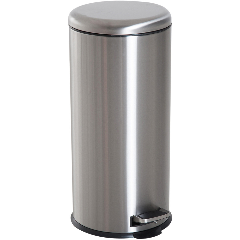 HOMdotCOM Pedaalemmer RVS zilver 30L