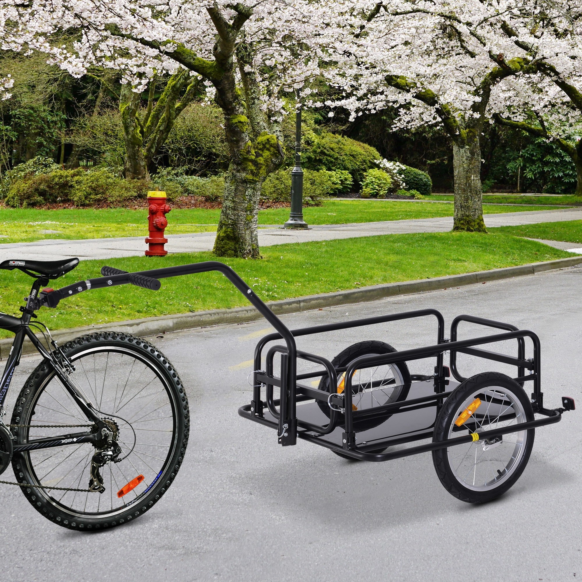 HOMdotCOM Fietsaanhanger Zwart tot 36kg - Staal