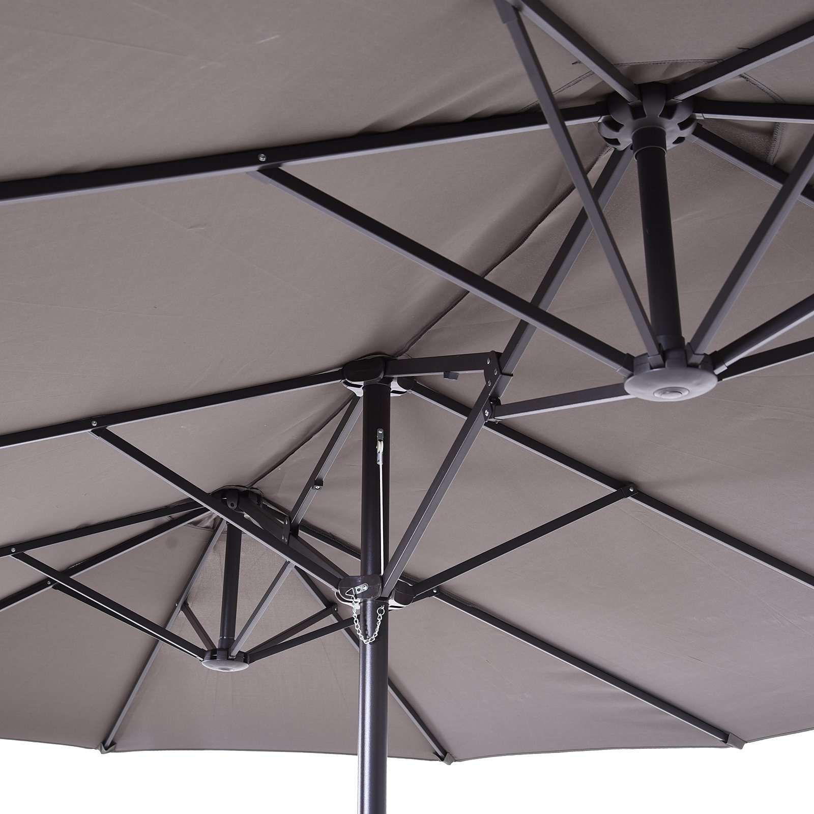 Sunny Dubbele parasol met slingerhandvat grijs 460 x 270 x 240 cm