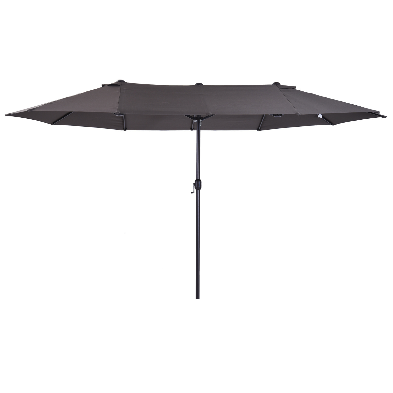 Sunny dubbele Parasol - met slingerhandvat - 460 x 270 x 240 cm - Grijs