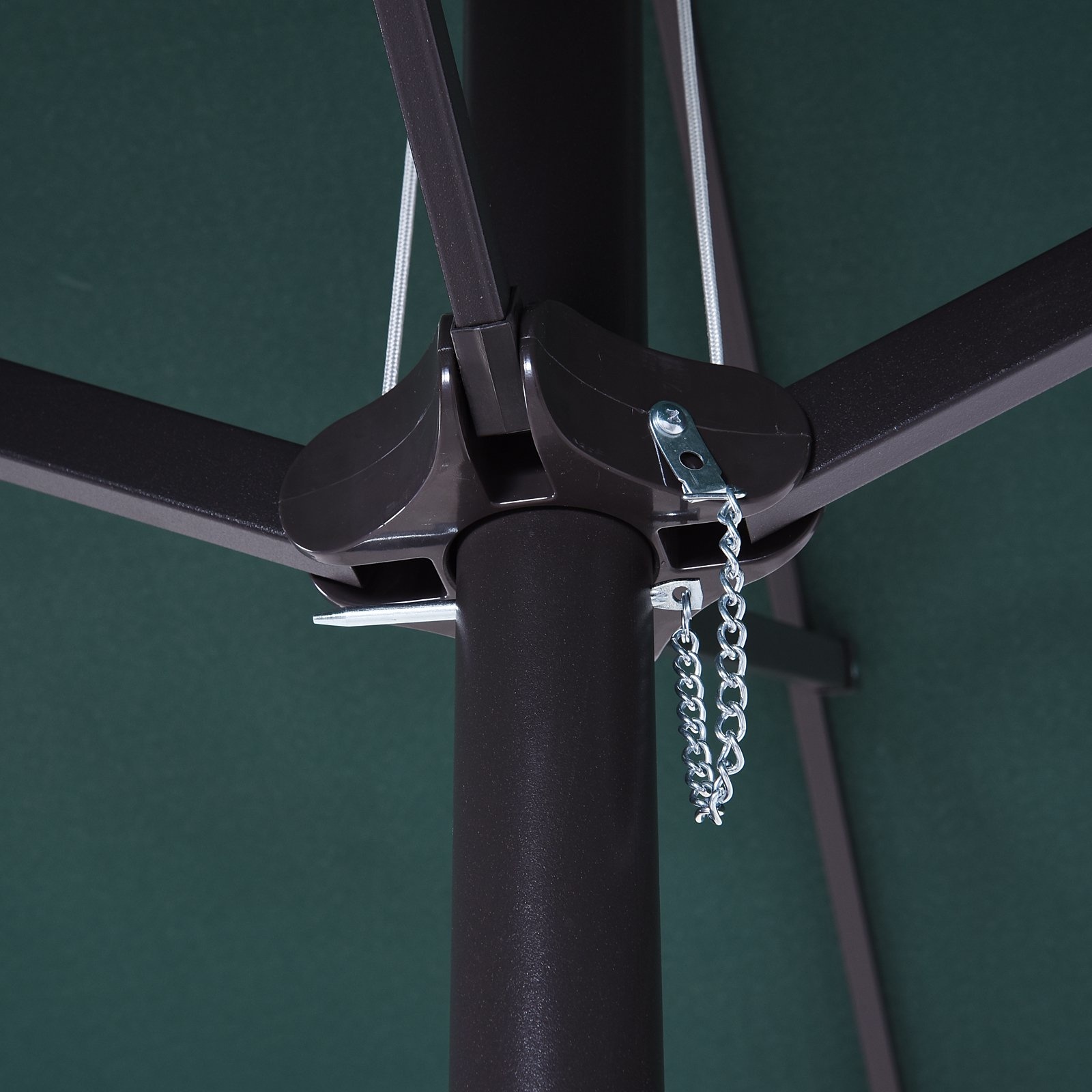Sunny Dubbele Parasol met Slingerhandvat - Groen, 460 x 270 x 240 cm