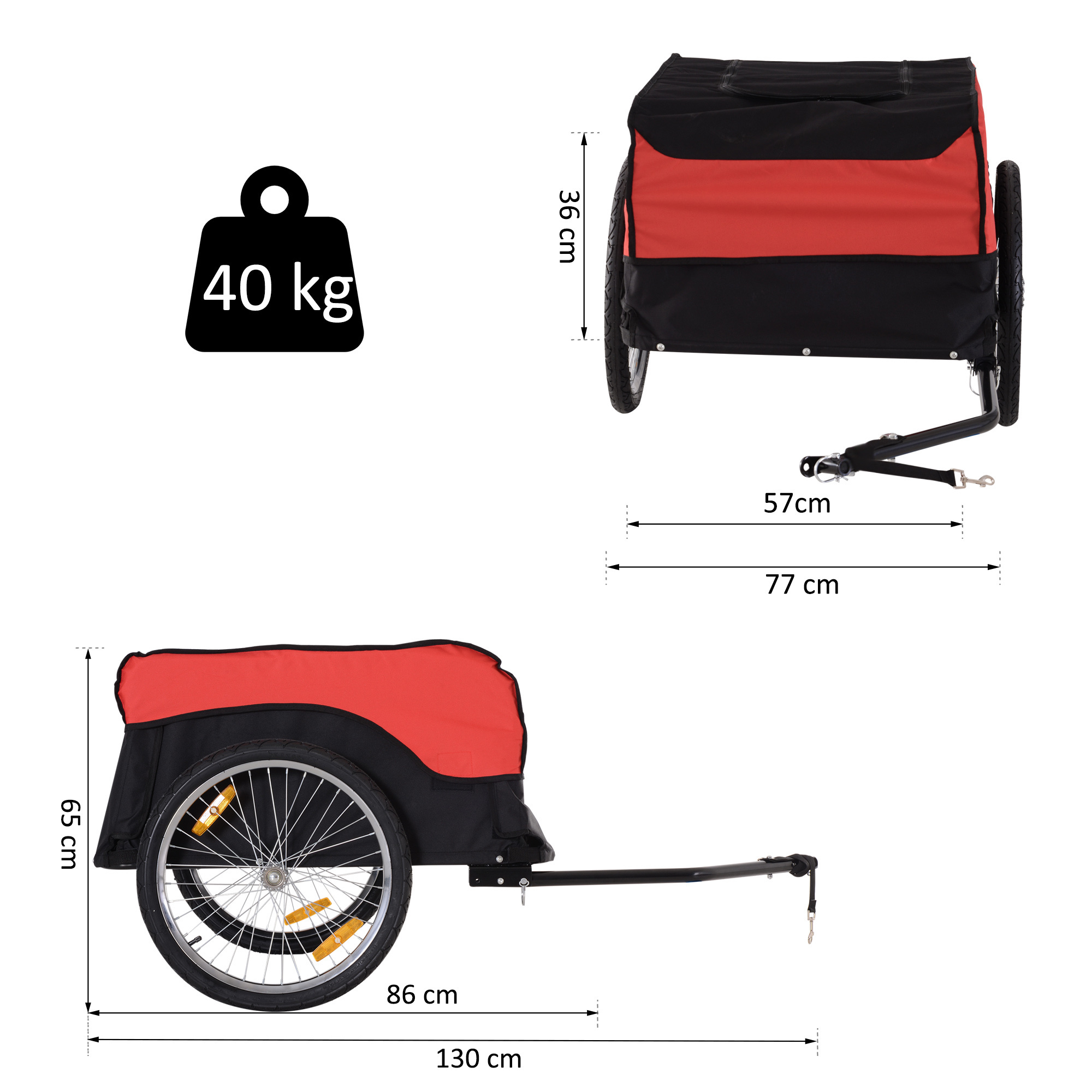HOMdotCOM Fietskar rood/zwart