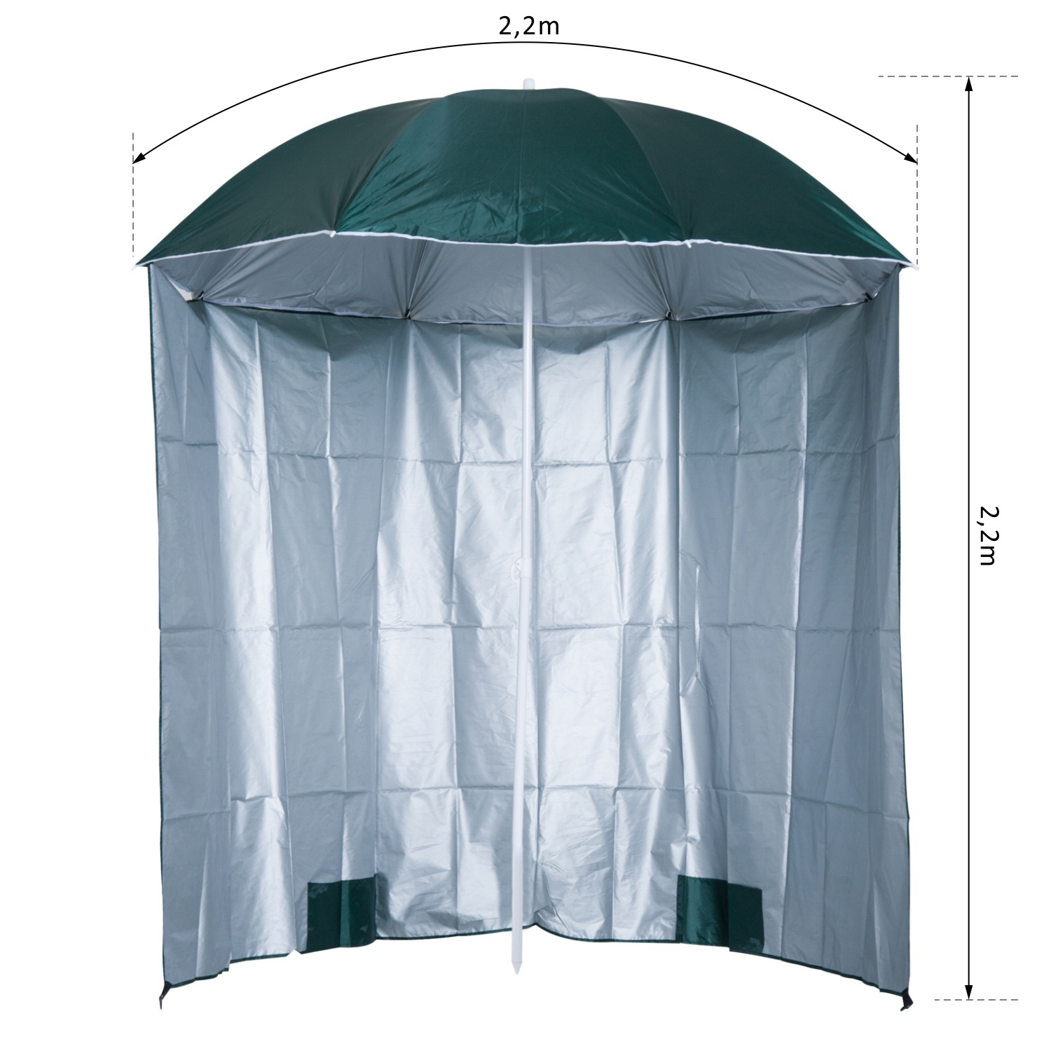 Outsunny Parasol met zijwanden groen 2,2 x 2,2m