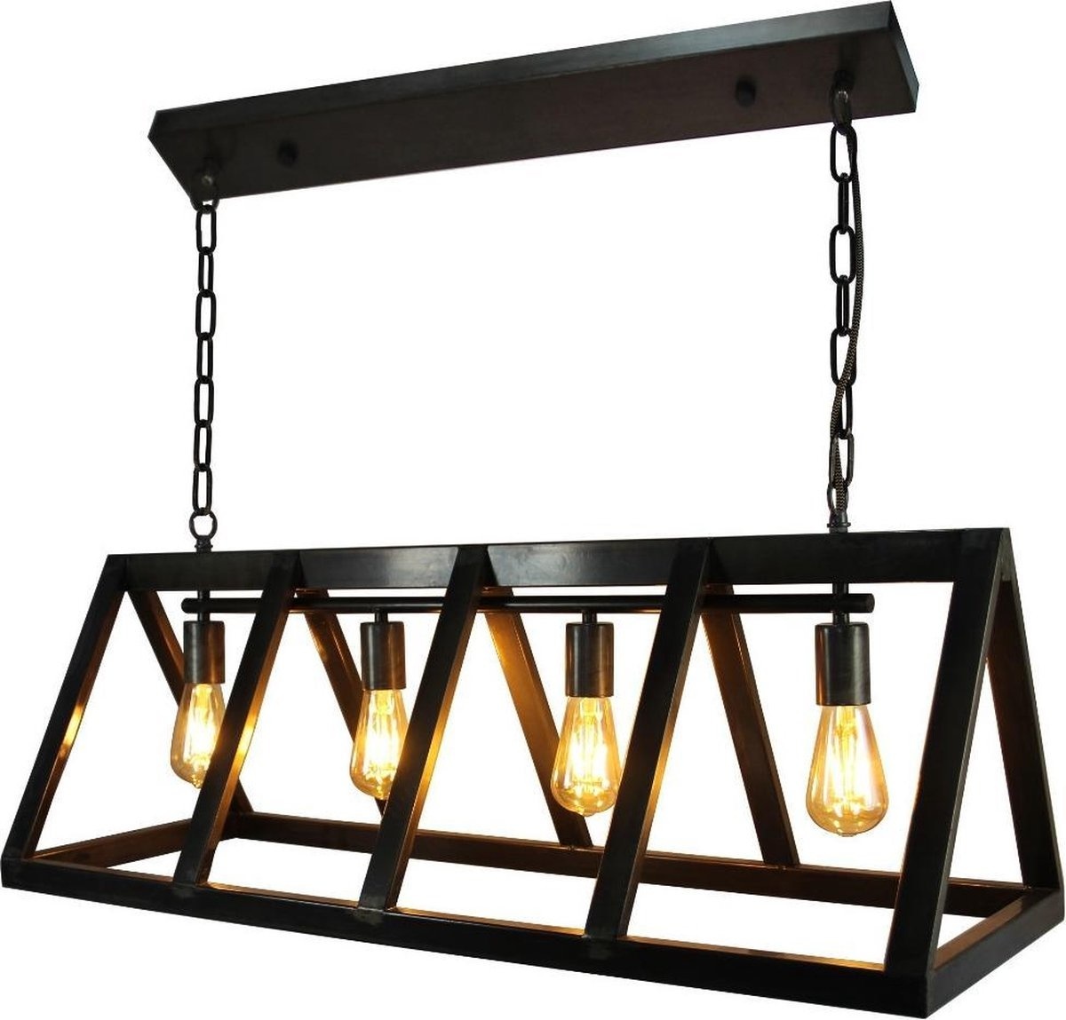 Brilliant hanglamp Matrix zwart staal 4xE27