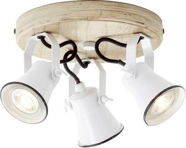 Brilliant SEED Plafondlamp 3xGU10 Hout Wit