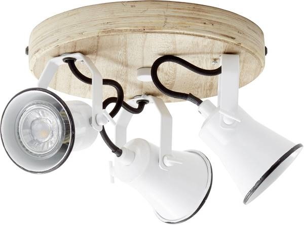 Brilliant SEED Plafondlamp 3xGU10 Hout Wit