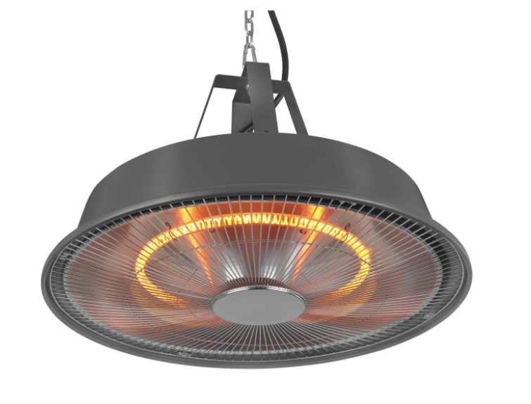 Perel Terrasverwarmer Heater hangend zwart | Industrial | 1500W | Ø43 cm | 25M²