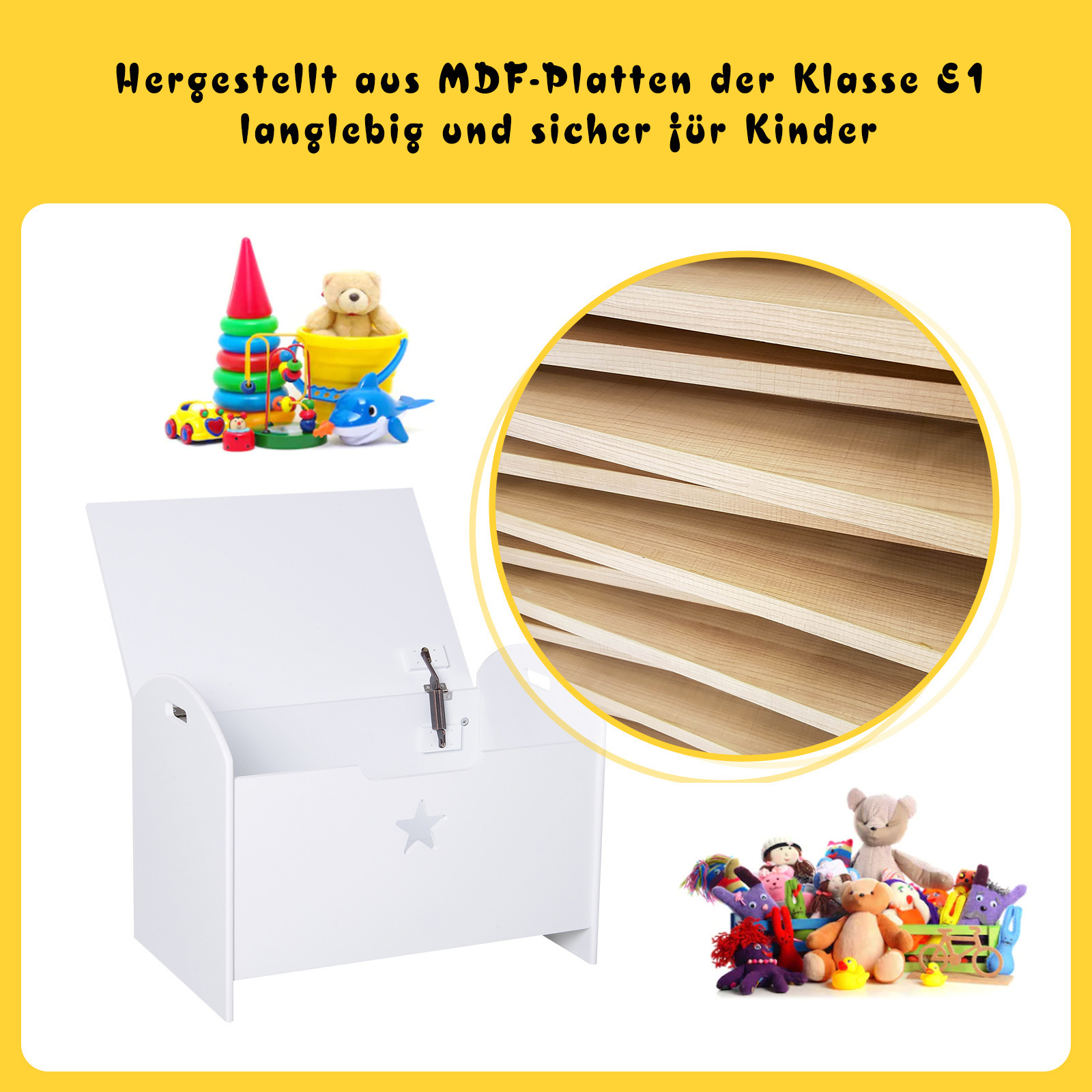 HOMdotCOM Kinderopbergdoos, wit
