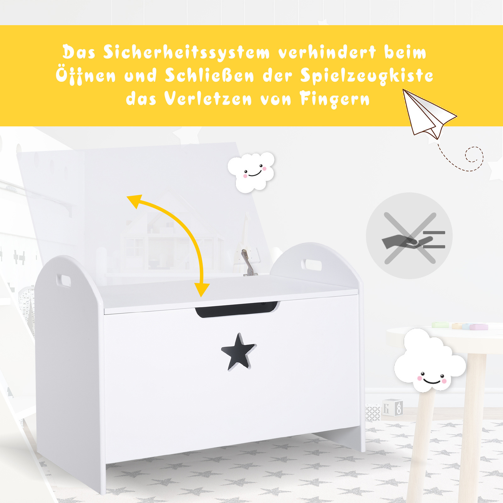 HOMdotCOM Kinderopbergdoos, wit