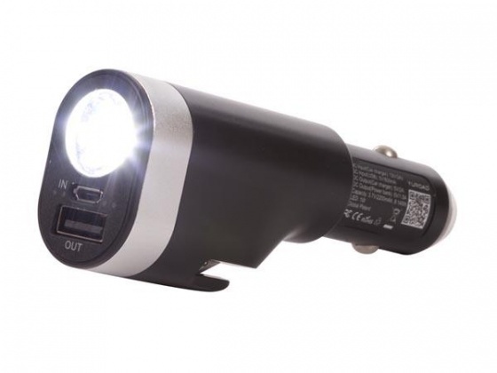 Velleman 6-In-1 Autolader / Powerbank / Ledzaklamp / Gordelsnijder / Noodhamer