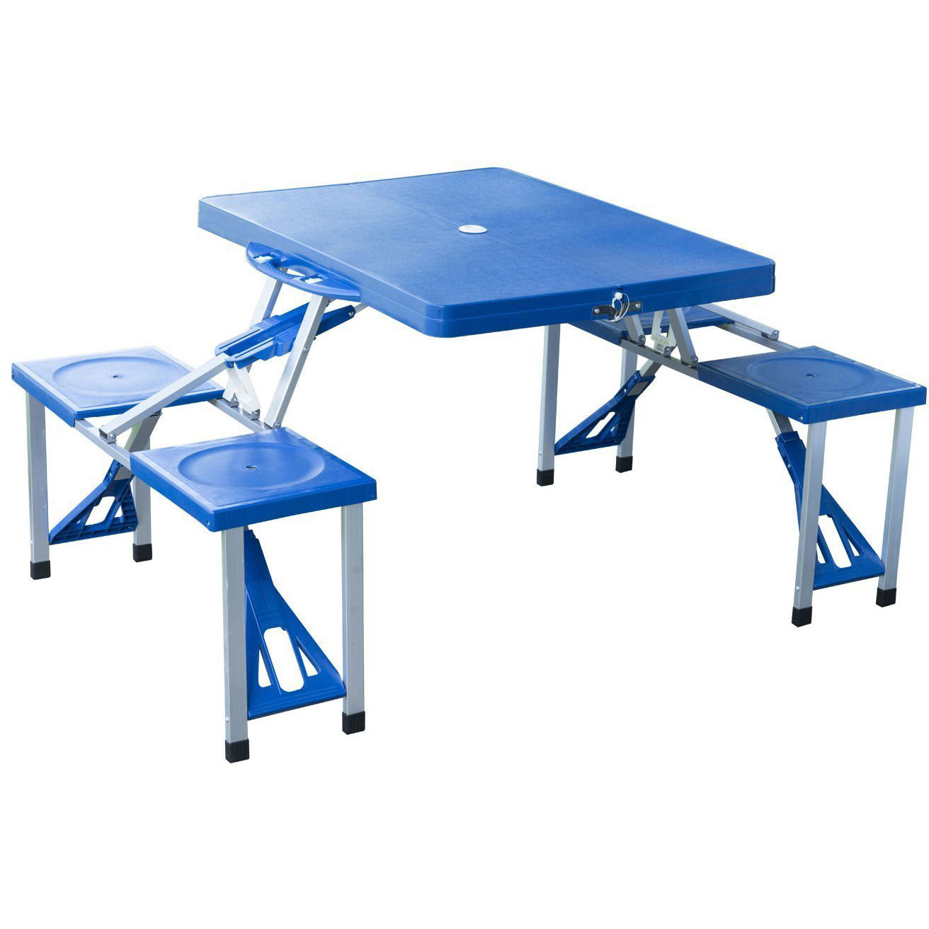 Sunny Aluminium campingtafel picknick 4-zits vouwbaar blauw