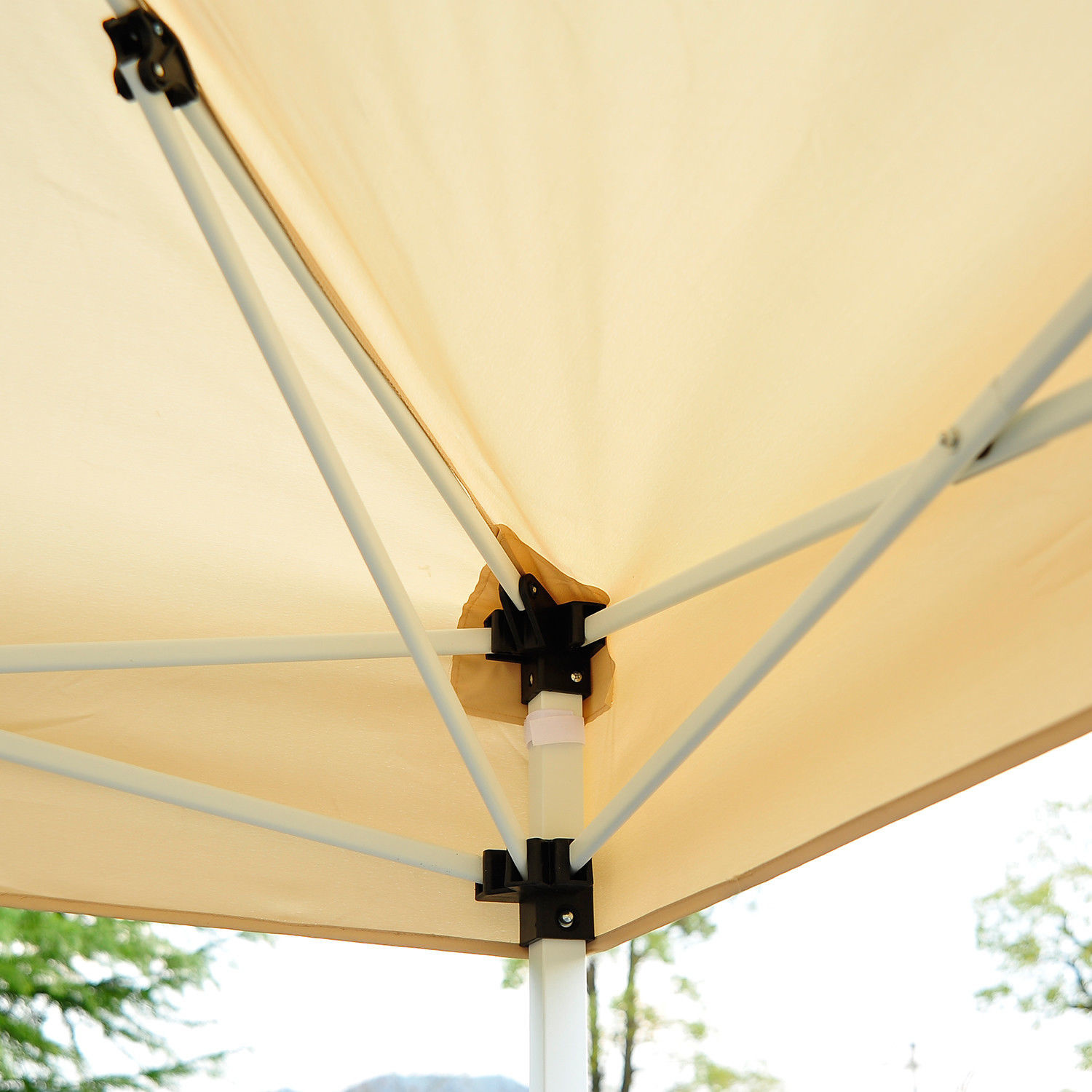 Sunny Partytent inklapbaar met 4 verwijderbare zijwanden en draagtas beige