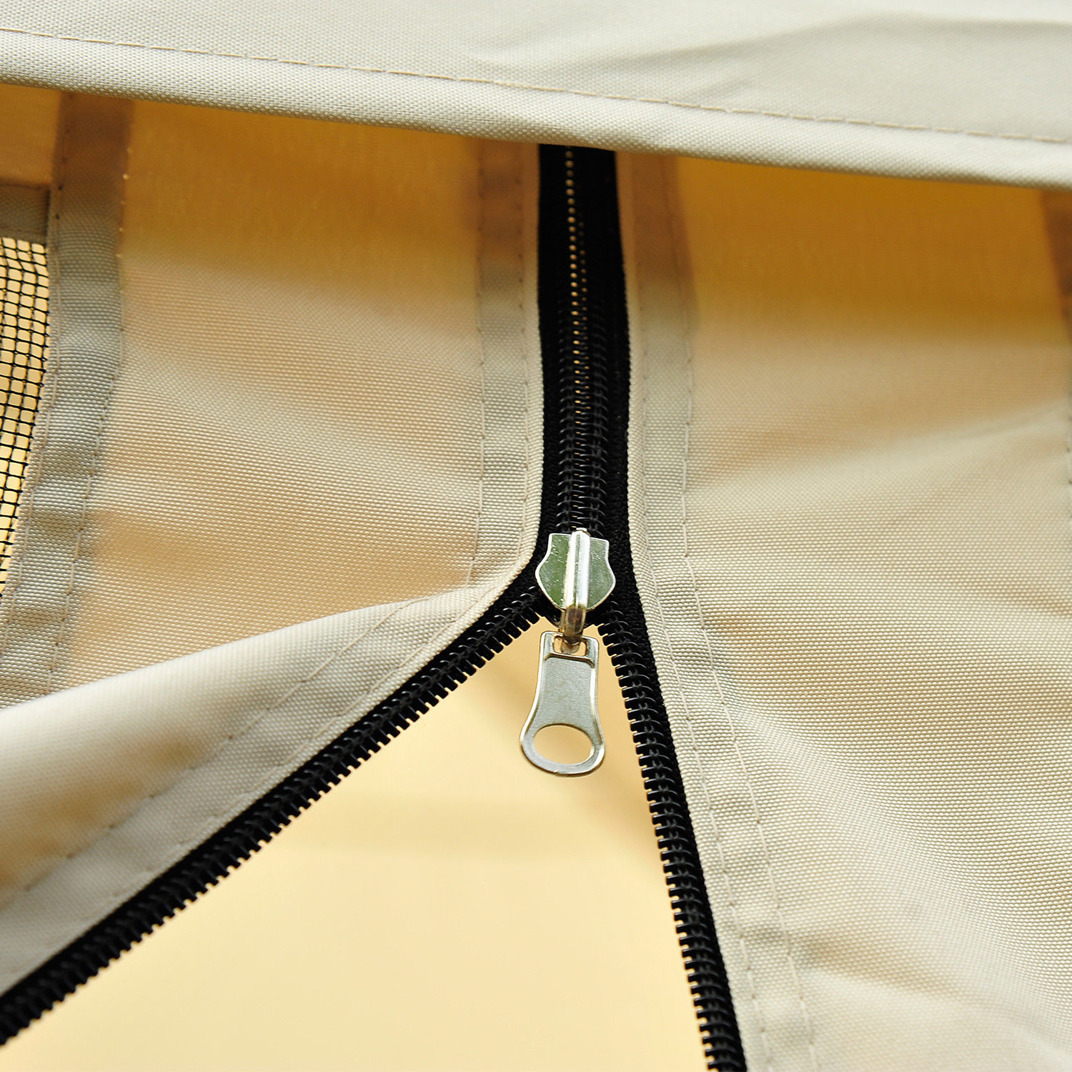 Sunny Partytent inklapbaar met 4 verwijderbare zijwanden en draagtas beige