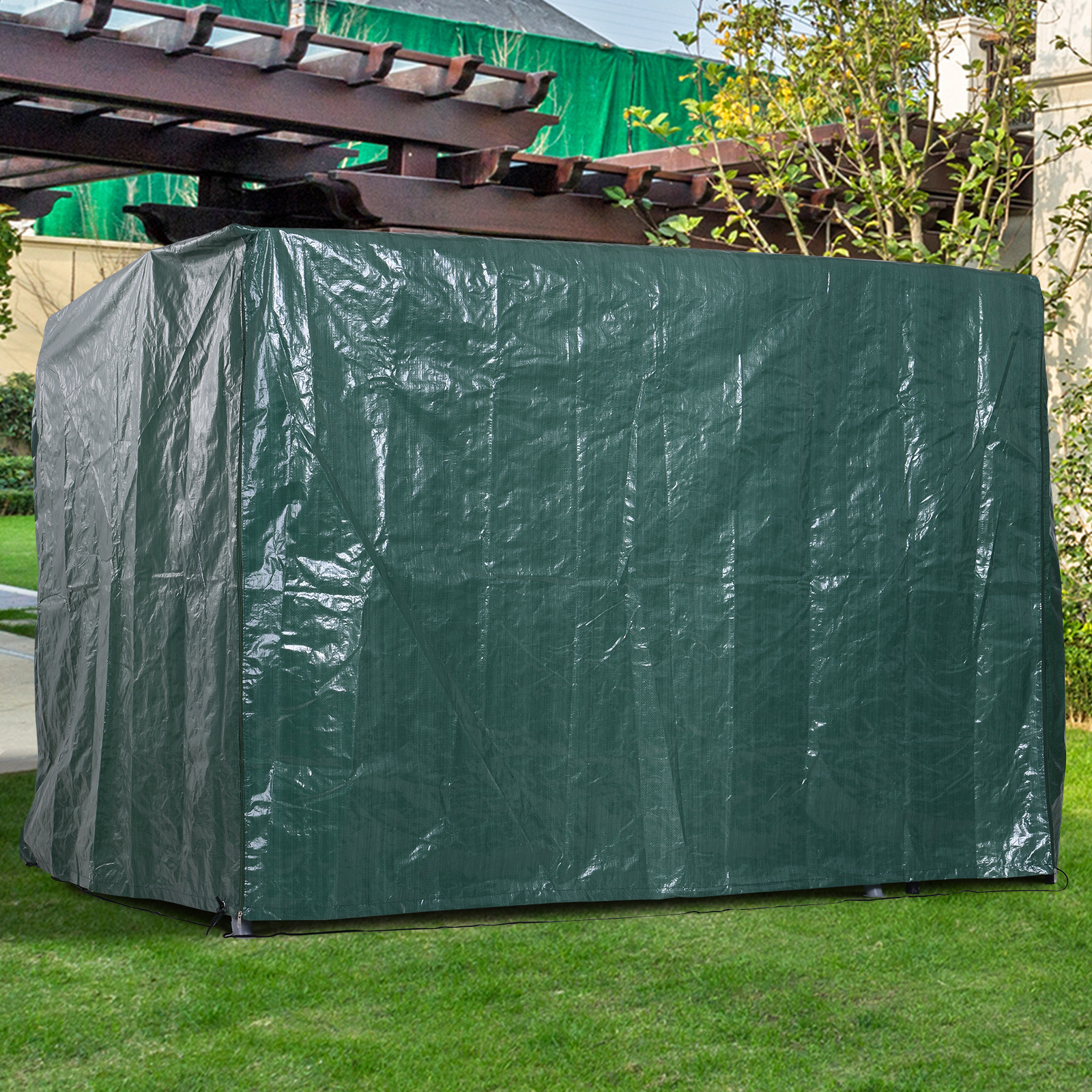 Sunny Tuinmeubel Beschermhoes waterdichte hoes UV-bescherming rechthoekig Groen 215 x 155 x 150 cm