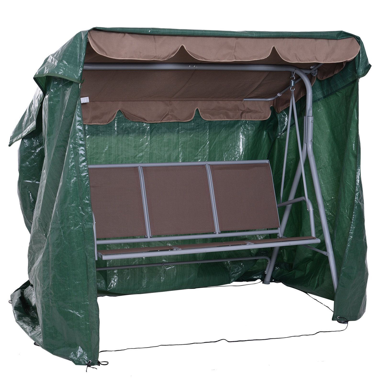 Sunny Tuinmeubel Beschermhoes waterdichte hoes UV-bescherming rechthoekig Groen 215 x 155 x 150 cm