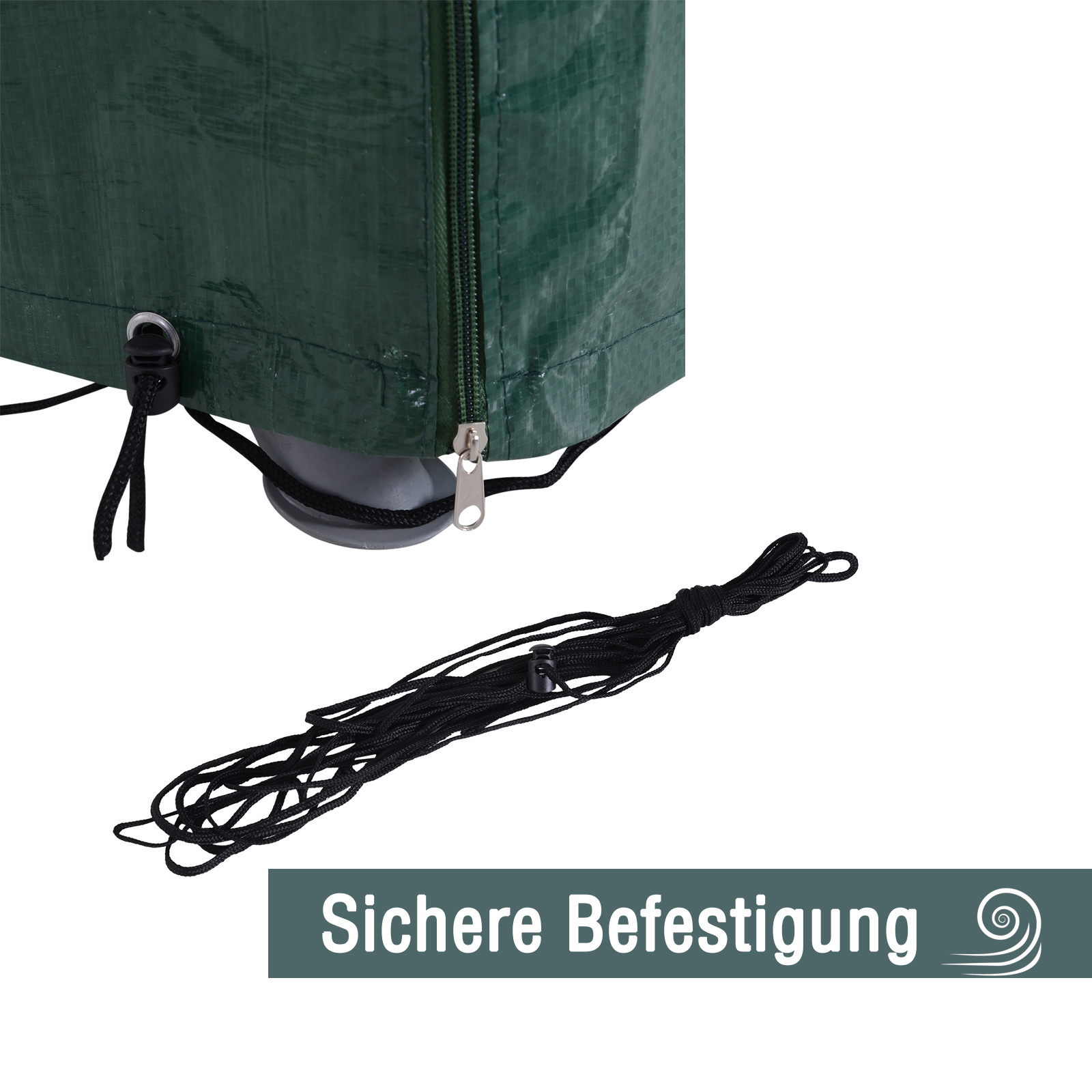 Sunny Tuinmeubel Beschermhoes waterdichte hoes UV-bescherming rechthoekig Groen 215 x 155 x 150 cm