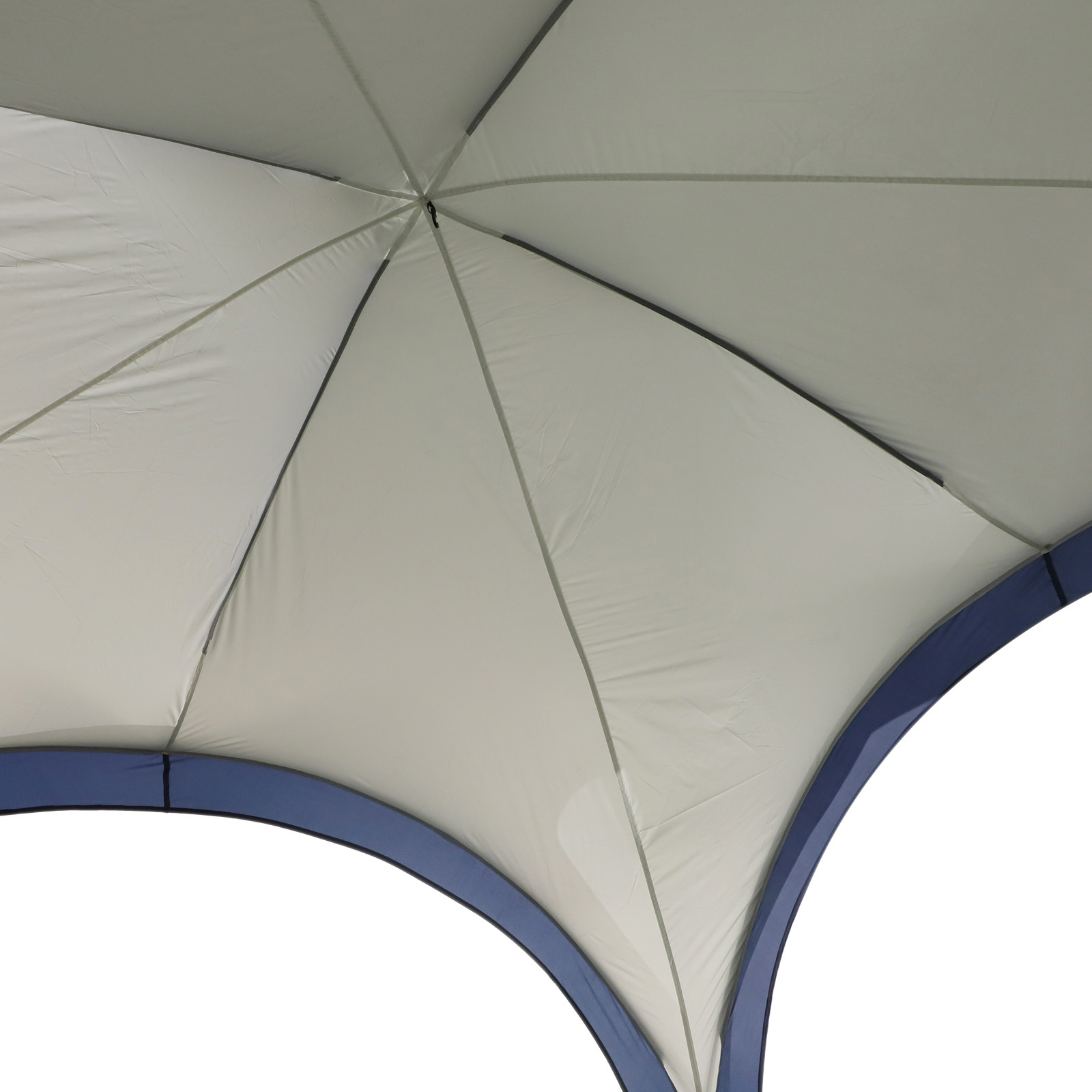 Outsunny Tuinpaviljoen, weerbestendig met glasvezel + polyester crème wit + blauw 3,5 x 3,5 x 2,3 m