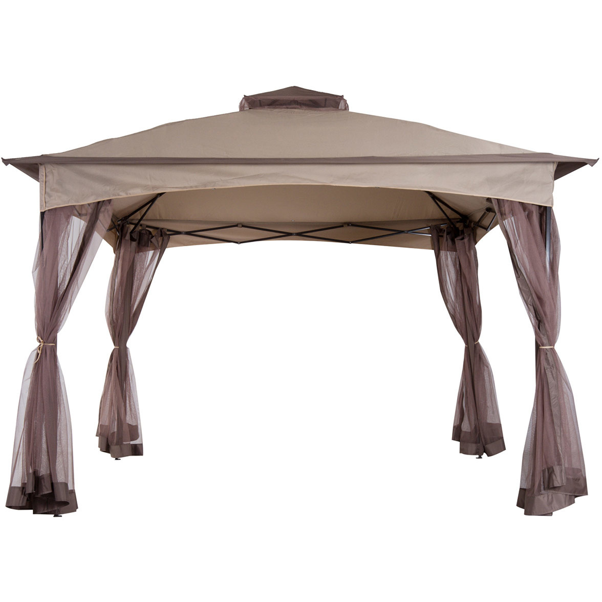 Sunny Opvouwbare partytent paviljoen met horrengaas khaki 3,25 x 3,25 x 2,95cm