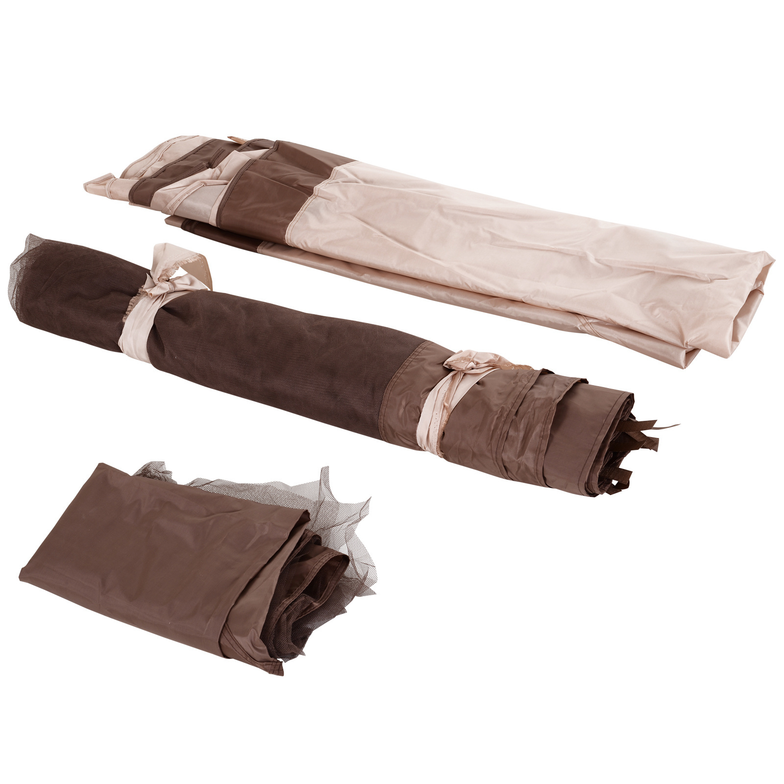 Outsunny Opvouwbare partytent paviljoen met horrengaas khaki 3,25 x 3,25 x 2,95cm