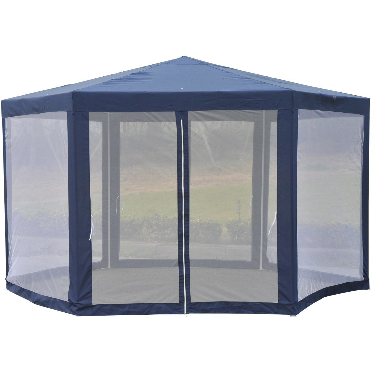 Sunny Partytent 6-hoekig met anti-muggenwanden blauw 390 x 390 x 250 cm