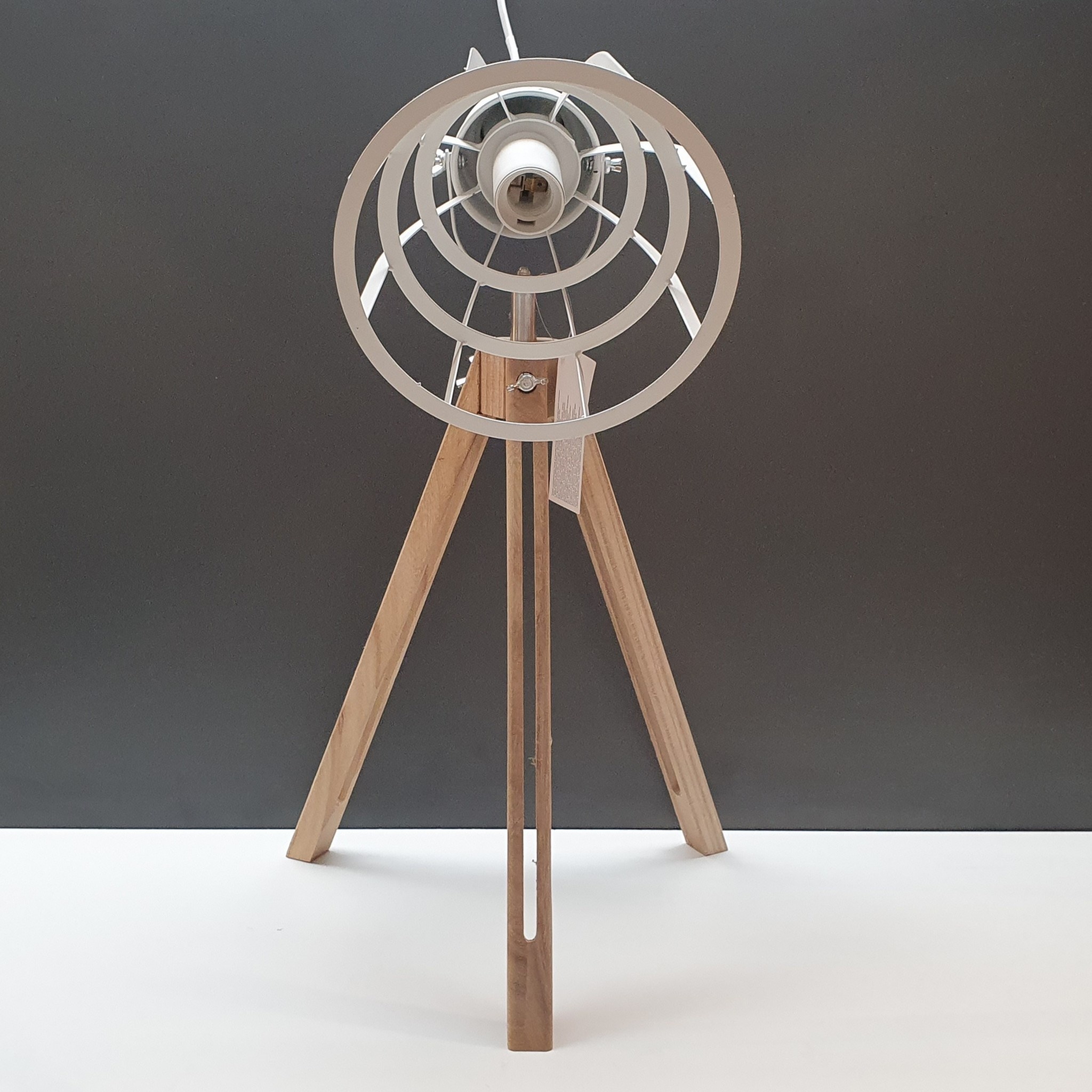 Lamp metaal met hout 17x50cm
