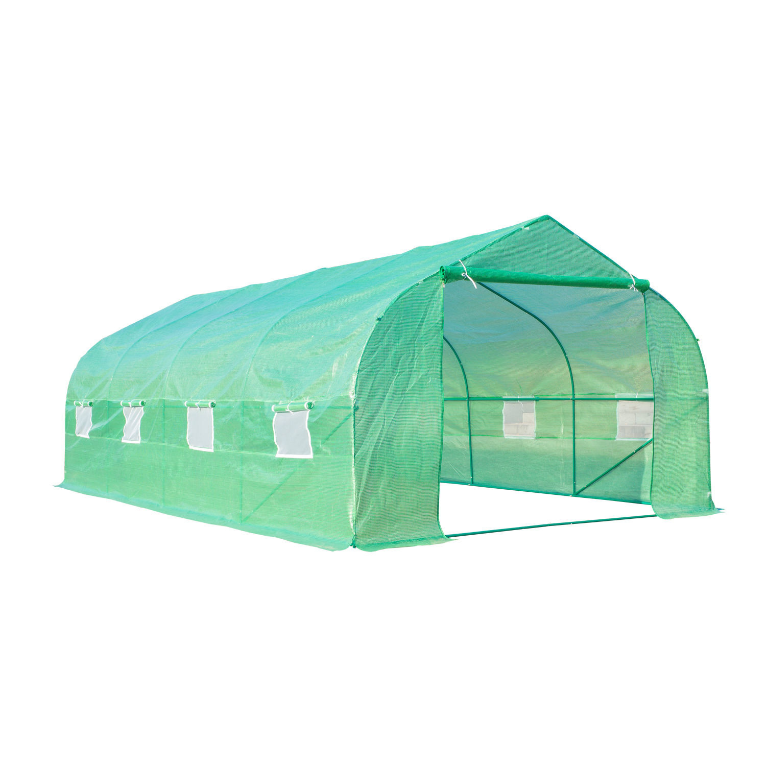 Outsunny Tuinkas folie groen met zadeldak 6 x 3 x 2m