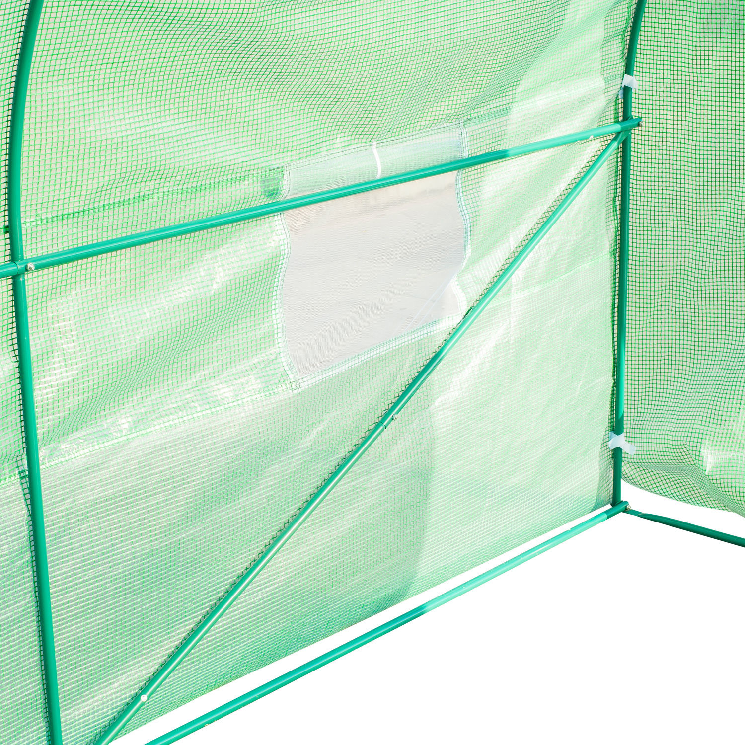 Outsunny Tuinkas folie groen met zadeldak 6 x 3 x 2m