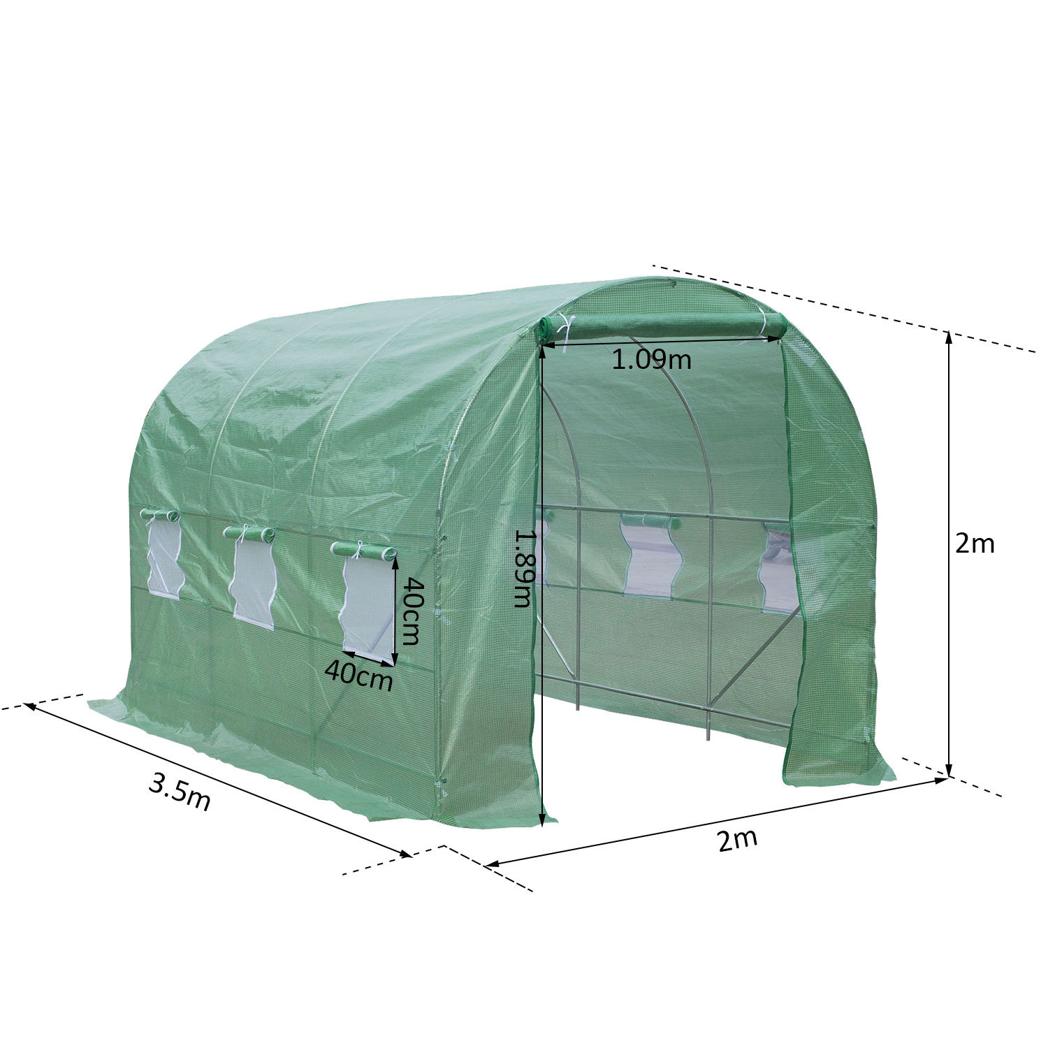 Sunny Folie Tuinkas groen voor tomaten 3,5 x 2 x 2m