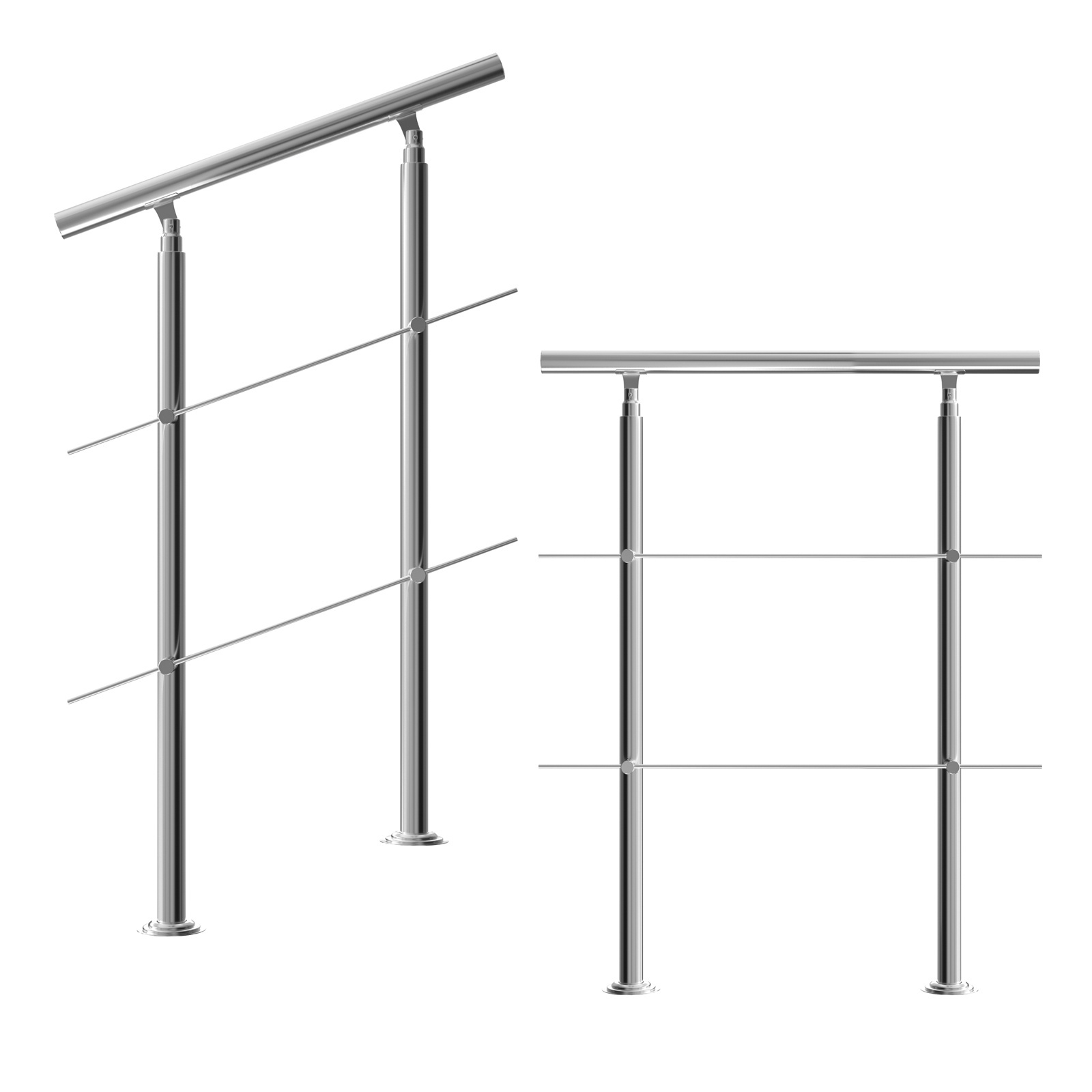 Monzana Trapleuning Roestvrij staal 80cm 2 schoren
