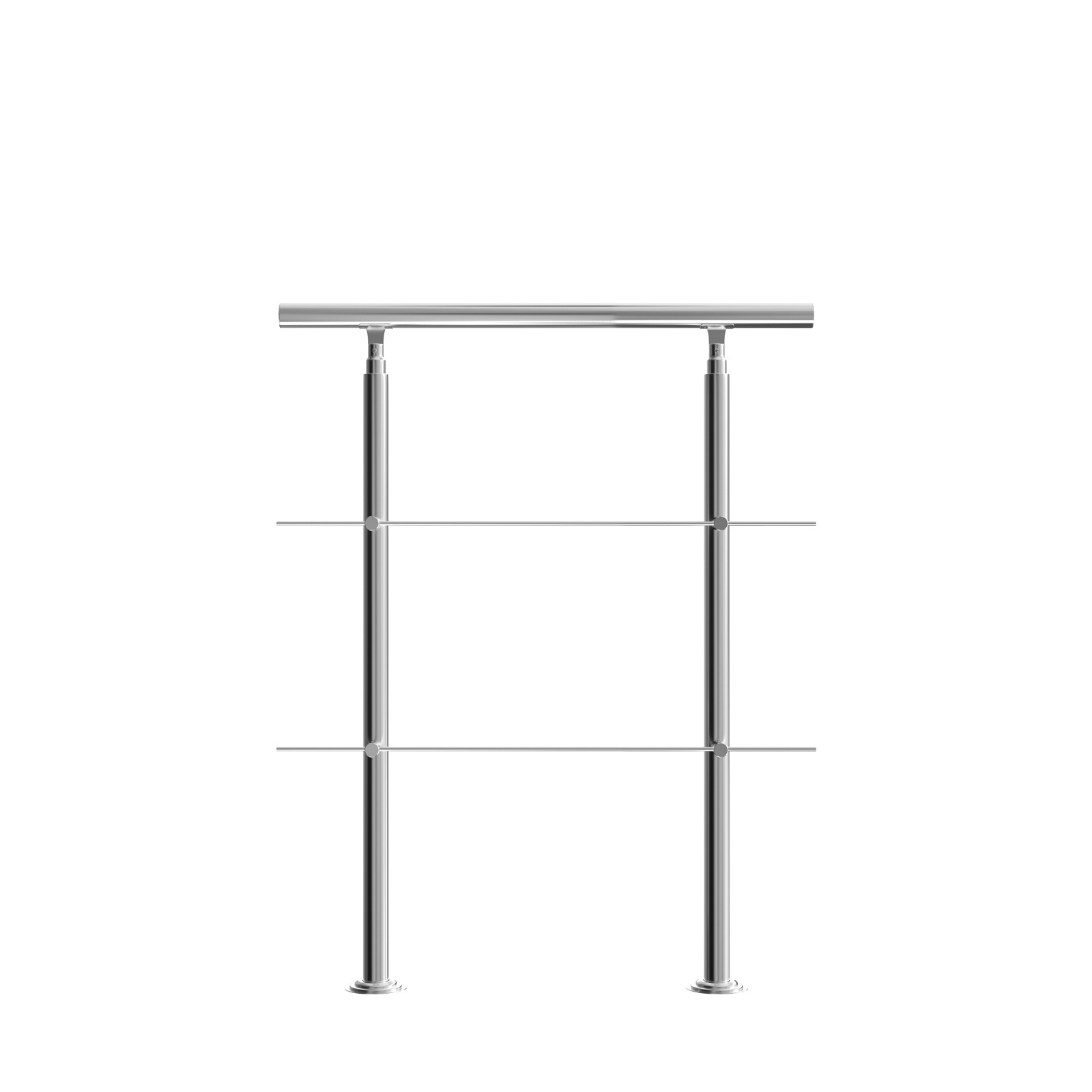 Monzana Trapleuning Roestvrij staal 80cm 2 schoren