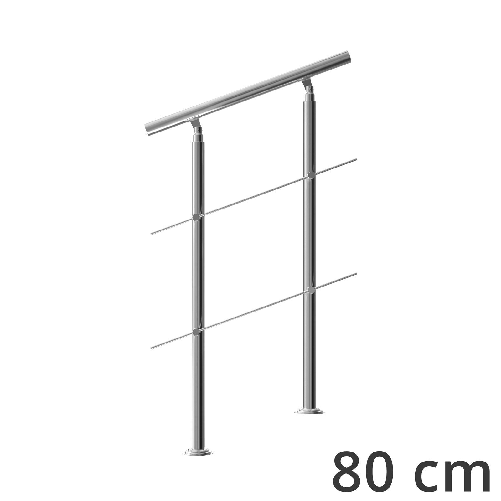 Monzana Trapleuning Roestvrij staal 80cm 2 schoren