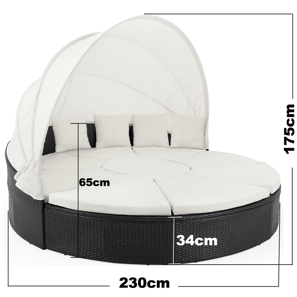 Casaria Zonne-eiland Ø230cm INCLUSIEF 9 kussens en 4 hoofdkussens