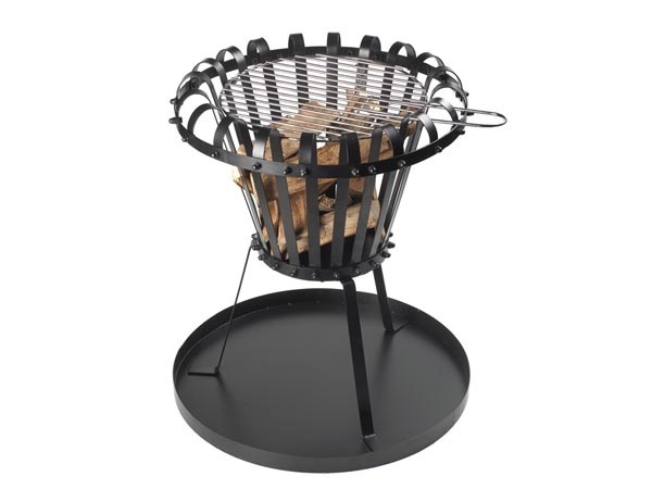Vuurkorf met Asplaat - Metaal - Ø 55 - 50x50x55cm