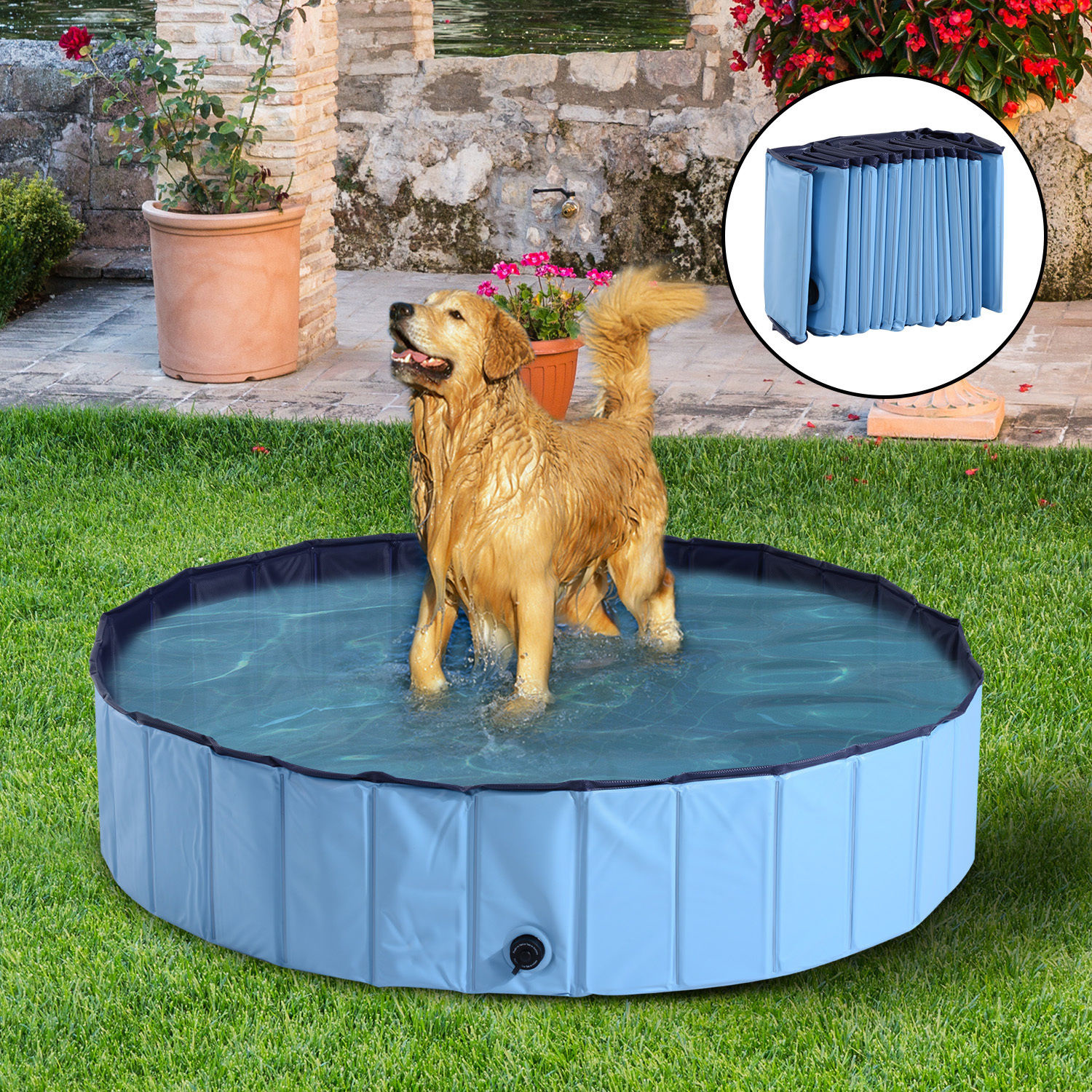 Paws Hondenzwembad blauw 140cm