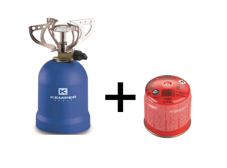 Kemper Gaskooktoestel met 4 steunen 1200 Watt Blauw met gaspriktank
