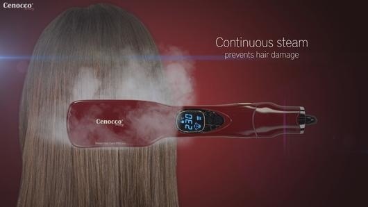 Cenocco CC-9014- Stoom borstel - Stijlborstel - Fohnborstel - voor alle haartypen - 5 standen - Max 230 °C - Zwart