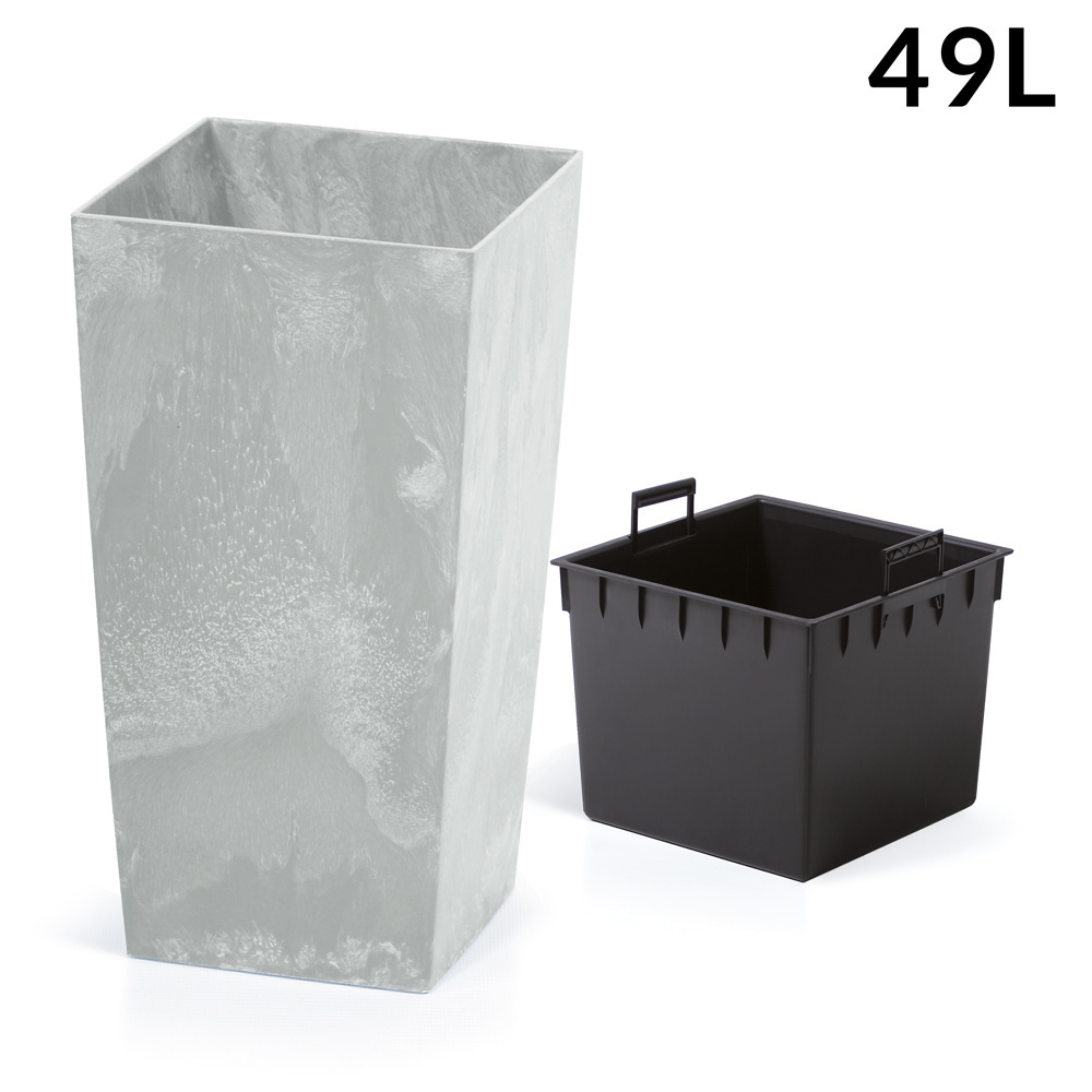 Bloemenpot - Betonstyle -32,5 x 32,5 x 61 cm - Grijs - 49L -
