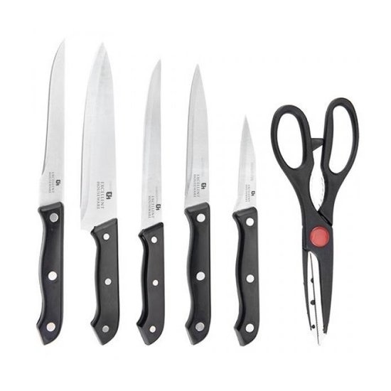 Excellent Houseware 7-delige Messenset in Messenblok/ Houder
