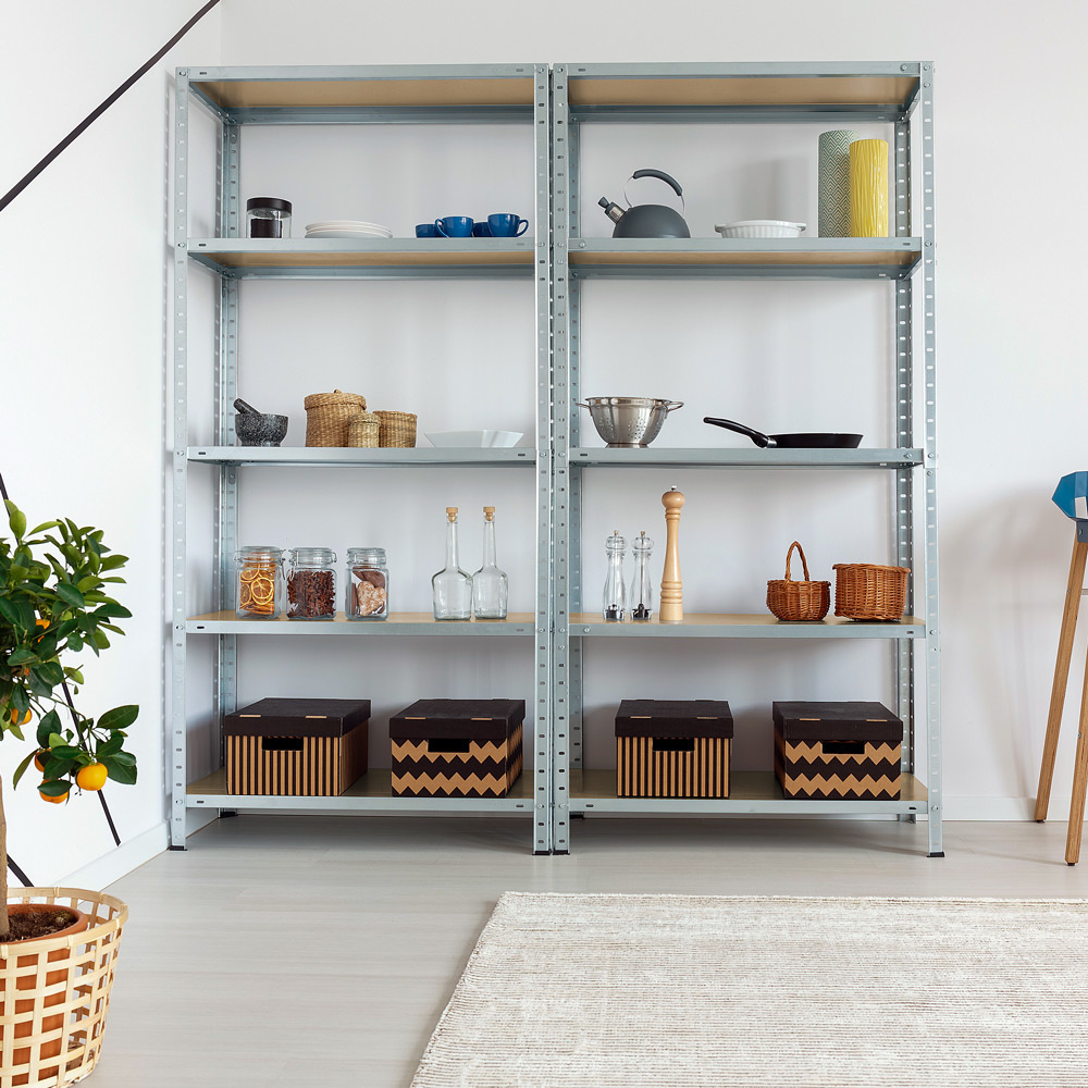 Deuba 2 Stuks Stellingkast / Opbergrek met 5 planken - 175x75x30cm - 350kg